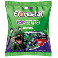 Embalagem do Pop Tattoo Dinossauros 8 g display 50 × 8 g (400 g) - Florestal