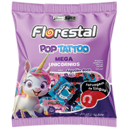 Embalagem do Pop Tattoo Mega Unicórnios 18 g display 25 × 18 g (450 g) - Florestal