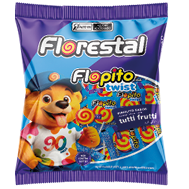 Flopito Twist Vermelho e Amarelo 18 g display 25 × 18 g (450 g)