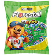 Embalagem do Flopito Twist Branco e Azul 8 g display 50 × 8 g (400 g) - Florestal