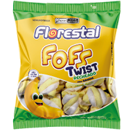 Embalagem do Fofs Twist Banana Recheado display 44 × 5 g (220 g) - Florestal