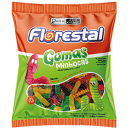 Embalagem do Gomas Minhocas Azedinhas 500 g display 77 × 6.5 g (500 g) - Florestal