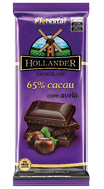 Embalagem do Chocolate Hollander ao Leite 65% Cacau com Avelã 80 g - Florestal