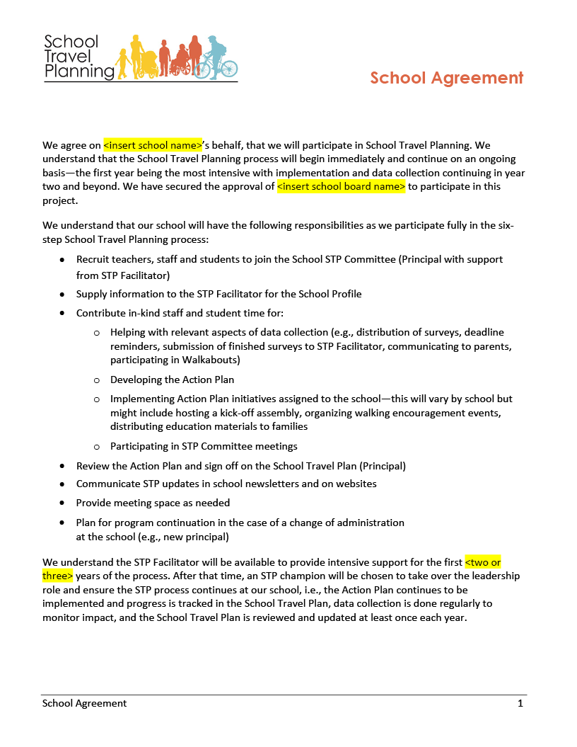 School Agreement Sample