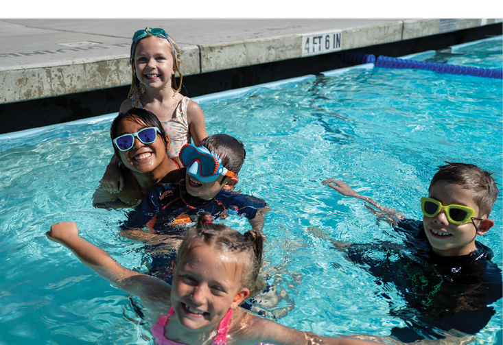 A group of children in a swimming pool, wearing sunglasses and smiling.

AI generated content