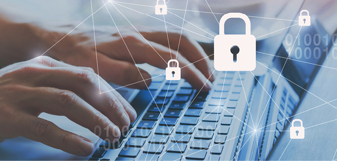 Internet security and data protection concept, blockchain and cybersecurity.