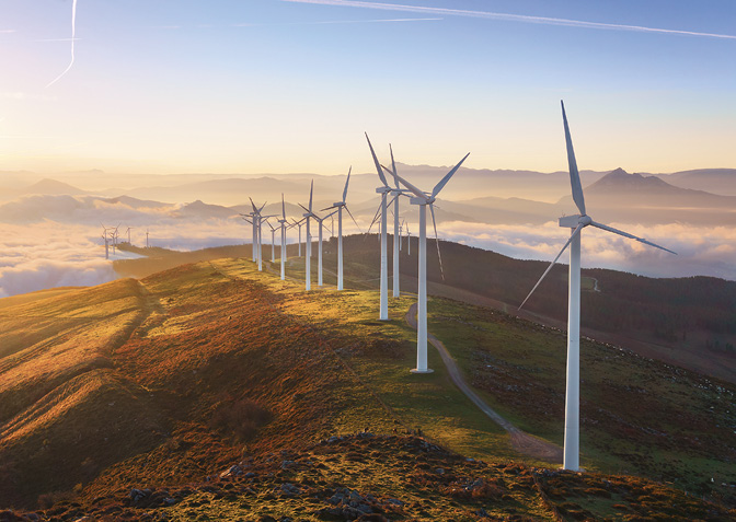 Wind turbines in the Oiz eolic park.