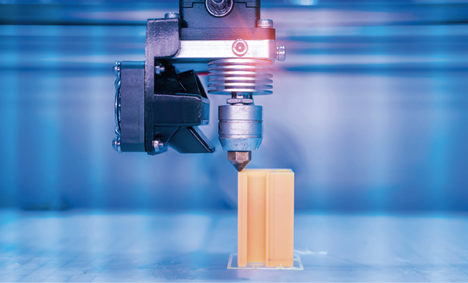3D printer or additive manufacturing and robotic automation technology.