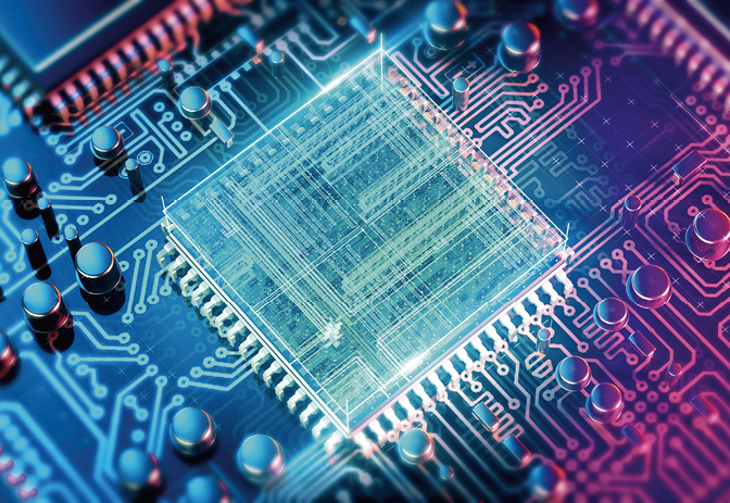 Circuit board. Electronic computer hardware technology. Motherboard digital chip. Tech science EDA background. Integrated communication processor. Information CPU engineering 3D render background.