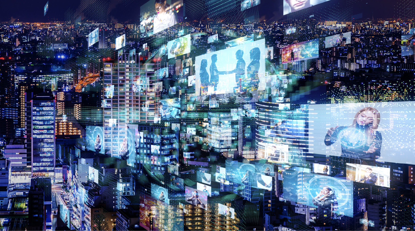 Social network and city.