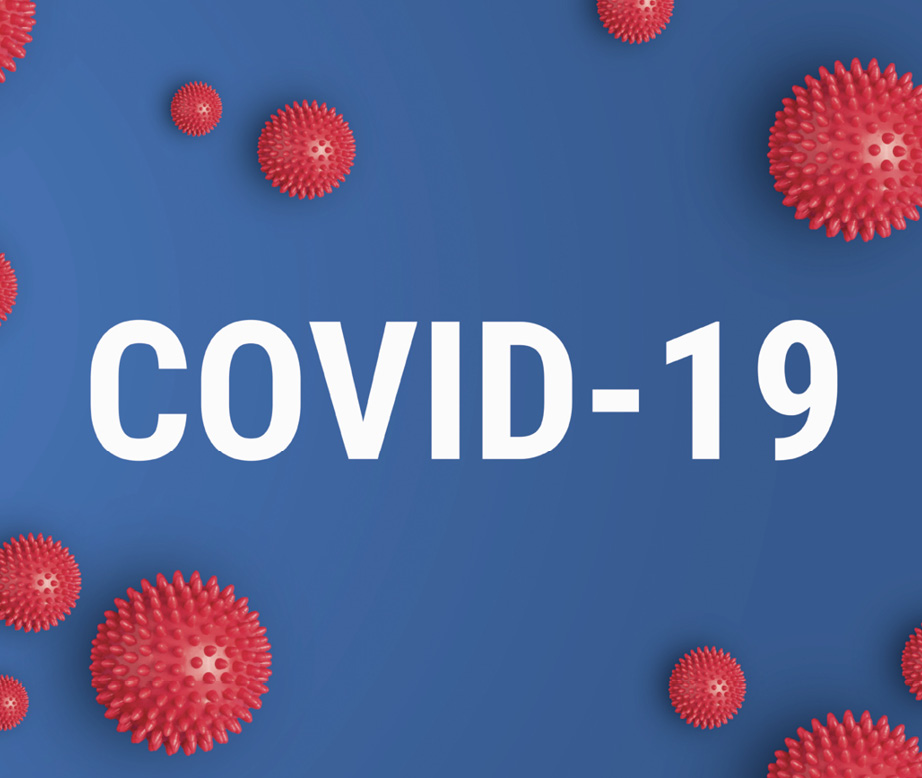 Inscription COVID-19 on blue background. World Health Organization WHO introduced new official name for Coronavirus disease named COVID-19.