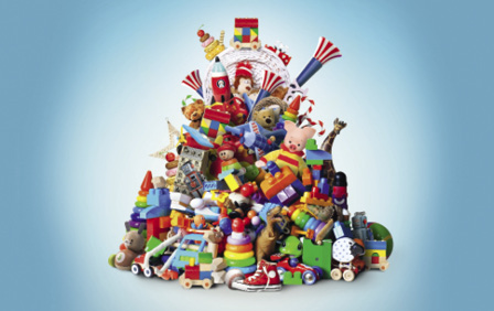 Huge pile of different and colored toys.