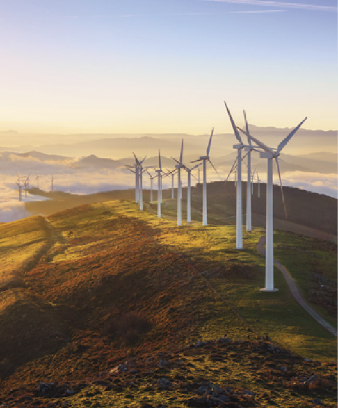 Wind turbines in the Oiz eolic park.