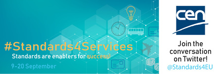 Banner for #Standards4Services social campaign.